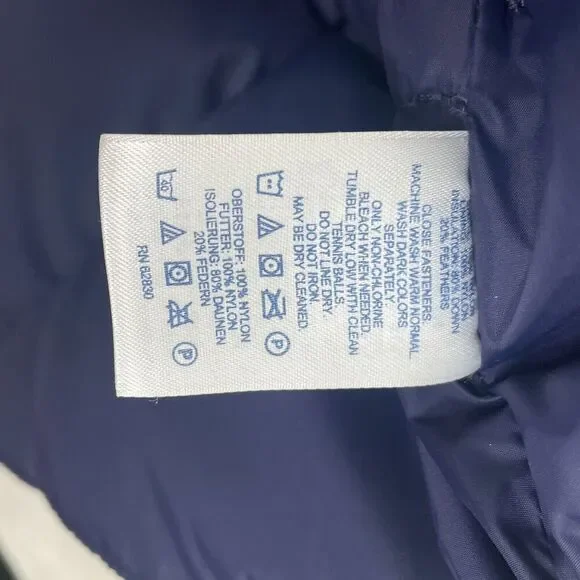 Lands End Vest Men 2XL Blue Down Puffer Pockets Outdoor Camp Hike Winter - Picture 8 of 8